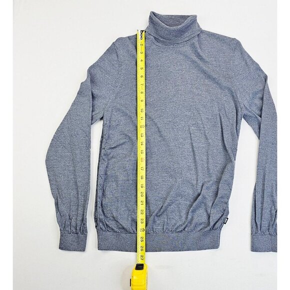 Hugo Boss Size XL Mens Gray Virgin Wool Logo Tag Long Sleeve Turtleneck Sweater - Picture 9 of 10